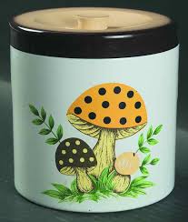 Merry Mushroom Medium Plastic Coffee Canister & Lid by Sears | Replacements, Ltd.
