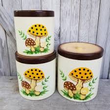 Mid-century Merry Mushrooms Melamine Canister Set ~ Retro Kitchen Décor - Etsy