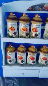 Awesome Vintage Merry Mushroom 12 Spice Jars with Rack Sears & Roebuck | #1877840774