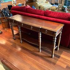 510 CTH Sherrill Three Drawer Console Table | EstateSales.org
