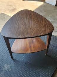 Vintage Mersman Mid Century Modern Guitar Pick Triangle 2-Tier End Table | eBay