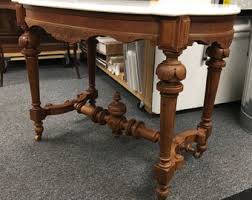 Exquisite Antique Victorian Parlor Table Marble Top Carved ...