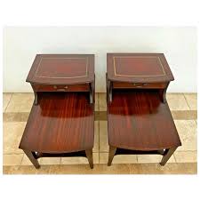 Mid-Century Barton Nightstands Pair Step Tables Drawer ...