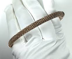 Textured Rose Gold Over Sterling Silver Italian Mesh Bangle Bracelet | eBay