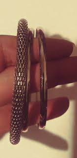 modern estate silver tone 3 bangle bracelet lot | eBay