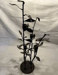 Bronze Tree Branch Style Candle Holder 22" Tall Vintage w ...