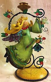 NWT Metal Candle Holder for Taper-Blonde Angel in Gray ...