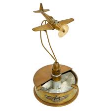 Original U.S. WWII Trench Art Ashtray w/ Sterling Senior Pilot Wings a – International Military Antiques