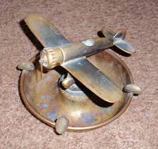 VINTAGE AIRPLANE ASHTRAY BY DODGE TROPHIES / MAYBE ROSCOE TURNER / WEDELL-WMS. ? | #439471304