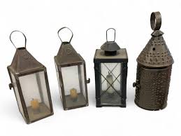 Sold at Auction: Small Glass and Metal Lanterns