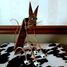 Leopard 10" Metal Cat | eBay