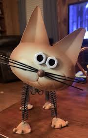 Cat METAL WIRE Design Unique vintage Brown And Tan Spring ...