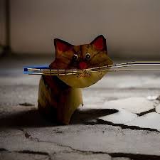 Cat Metal Art Sculpture Feline Painted Whimsical Springy ...