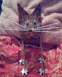 Spotted Leopard Metal Figurine Sculpture 13 Inches Tall ...