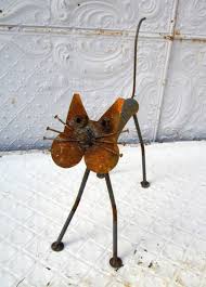 Wrought Iron Spring Cat - Recycled Metal Art - Garden ...