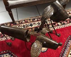 2 Statues en fer forgé chiens vintage - Décoration