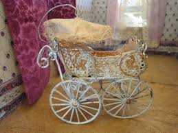 WONDERFUL RARE antique doll carriage pram Gerlach dated 1900 with dollhouse doll | eBay