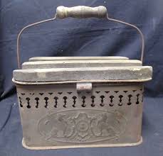 Antique Primitive Pierced Tin Foot Warmer & Coal Insert ...