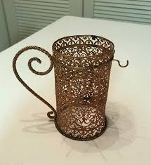 Vintage Glass Mid Century Carafe Decanter in metal holder w 5 cups | eBay