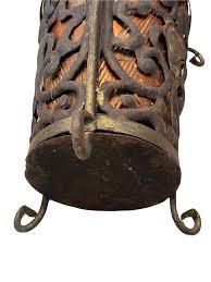 Antique Umbrella Stand, Paper Basket with Coat of Arms, Copper and Iron For Sale at 1stDibs