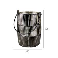 17 Stories Wire Woven Glass Hurricane with Handle | Wayfair