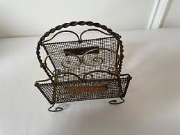 RARE ANTIQUE C. 1890 VICTORIAN ENGLISH BRASS WIRE MESH LETTERS CADDY RACK | eBay