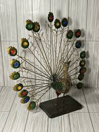 Vintage Metal Wire PEACOCK Sculpture 13" | eBay