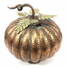 Sold at Auction: Large 16in Hammered Copper Pumpkin Centerpiece