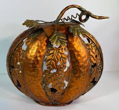 Transpac Rustic Metal Pumpkin Votive / Tea Light Candle ...