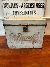 Vintage Kreamerware Bread Box Tin - Metal Tin - Metal Bread ...