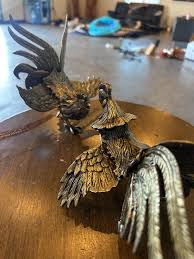 Vintage Pair of Japanese Metal Rooster Figurines – 1950s Decorative Okimono - Etsy