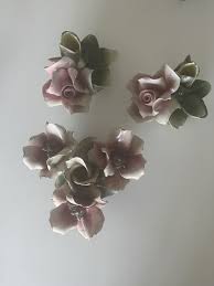 Vintage Capodimonte Porcelain Flower Candle Stick Holder Set ...