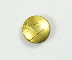Metal Buttons - Silhouette Flower Metal Buttons , Pale Gold ...