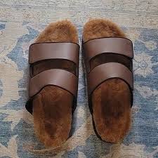 NEOUS | Shoes | Neous Dombai Brown Leather Shearling Sandals Size 38 | Poshmark