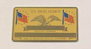 USA Flags Gold Brass Social Security Card Rare ( Can Be ...