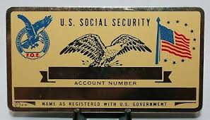 Metal Fraternal Order of Eagles Social Security ID Card ...