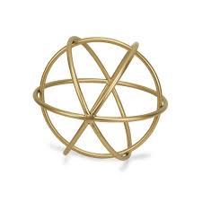 HomeRoots 8.75 in. Gold Petite Gold Metal Orb Decorative ...