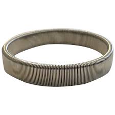 Silver Tone Metal Stretch Bracelet. For Sale at Ruby Lane