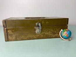 Vintage Army Green Metal Box With Latch - Etsy