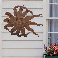 Oligsky Metal Sun Home Wall Decor Indoor Outdoor, Large Outdoor Metal Wall Art Sculpture for Patio Home Garden, Wall Art 22" W X1.2 D X20 H : Patio, Lawn & Garden - Amazon.com
