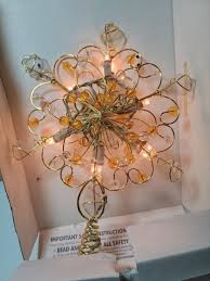 Holiday Elegance Lighted Beaded Snowflake Tree Topper in ...