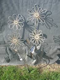 Garden Art Handmade Rust FLOWERS Decore Ornament Welded ...