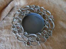 PARTYLITE FLAT PILLAR CANDLE HOLDER WITH FLOWERY DESIGN FOR ...