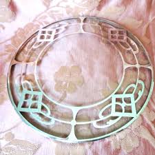 LOVELY Art Deco Trivet,vintage Silver Deposit on Glass ...
