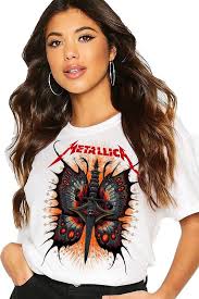 Epikotrendy Metallica Butterfly Print Womens Oversized Tshirt Loose Baggy Fit | Desertcart UAE