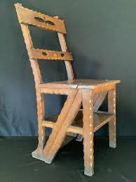 Lot - Antique Oak Metamorphic Chair / Ladder