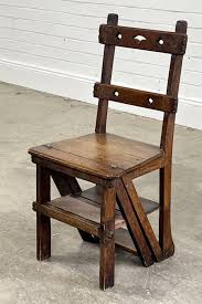 Sold at Auction: Victorian metamorphic oak library step-ladder chair (87 x 42 x 36cm)