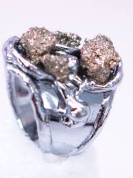 Interesting Custom Made Brazilian Pyrite Ring | eBay