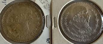 Set of 2 Mexico Un Pesos. 1959 and 1964. - Etsy