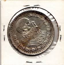 1959 Mexico Coin UN 1 Peso Morelos UNC Silver, 34.5mm, KM#459 | eBay